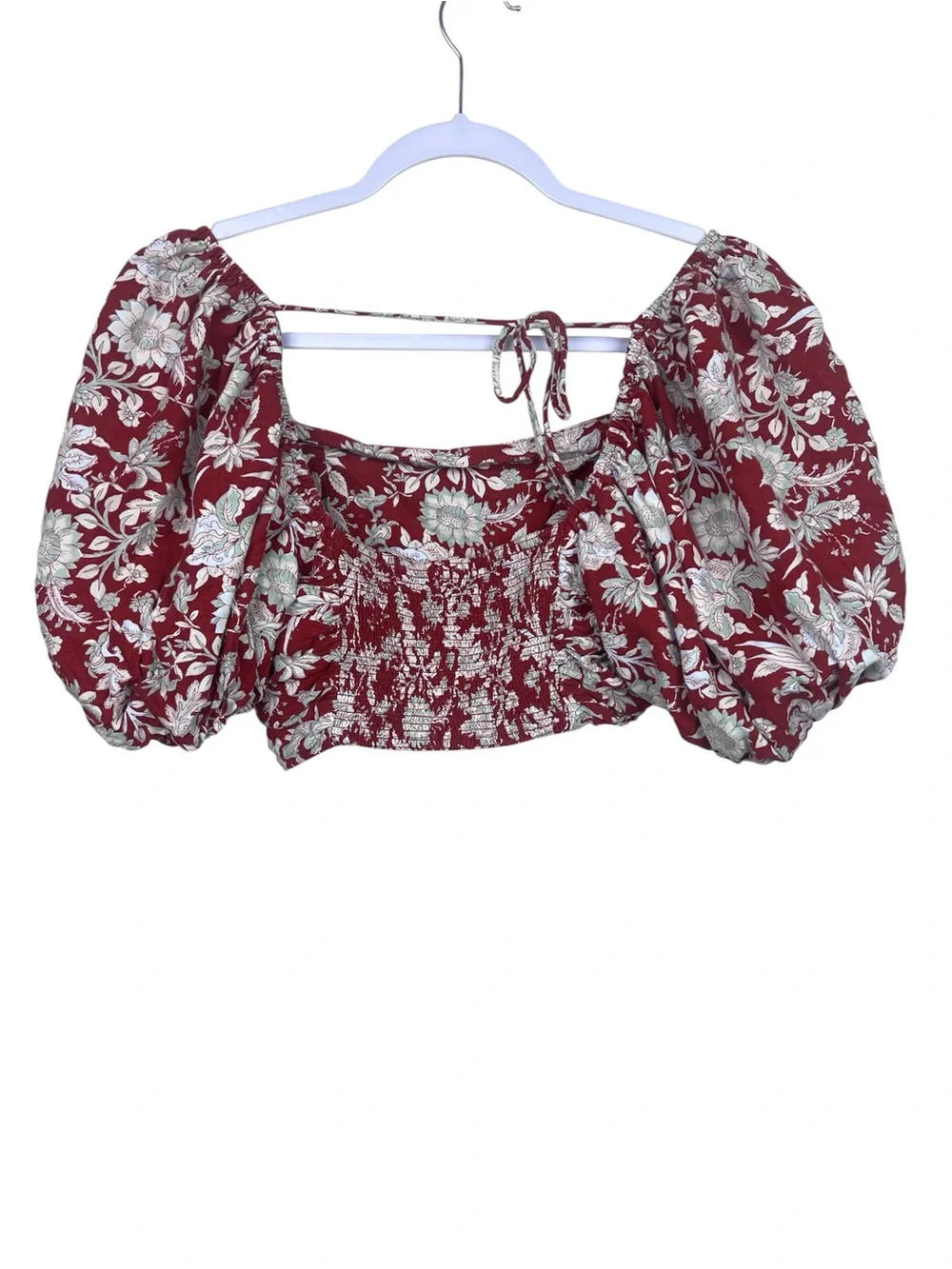 Free People FP Movement Sunday Floral Wide-Leg Crop Top & Pants Set - Red